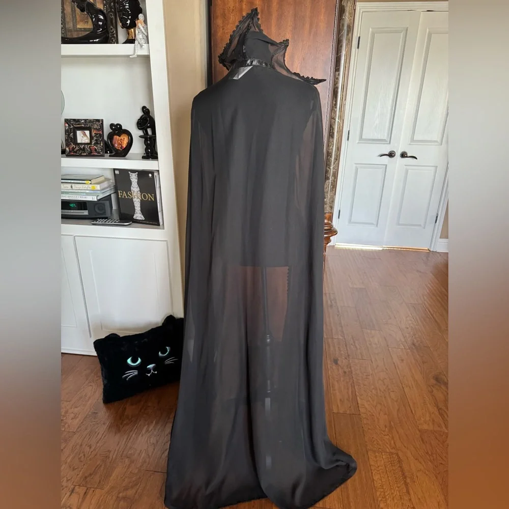 Spirt Halloween Black Vampire‎ Costume Sheer Cape - Picture 6 of 10